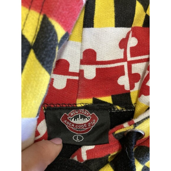 Maryland Flag & Skull Hoodie Hooded Sweatshirt Mens Large NASCAR - Picture 8 of 9